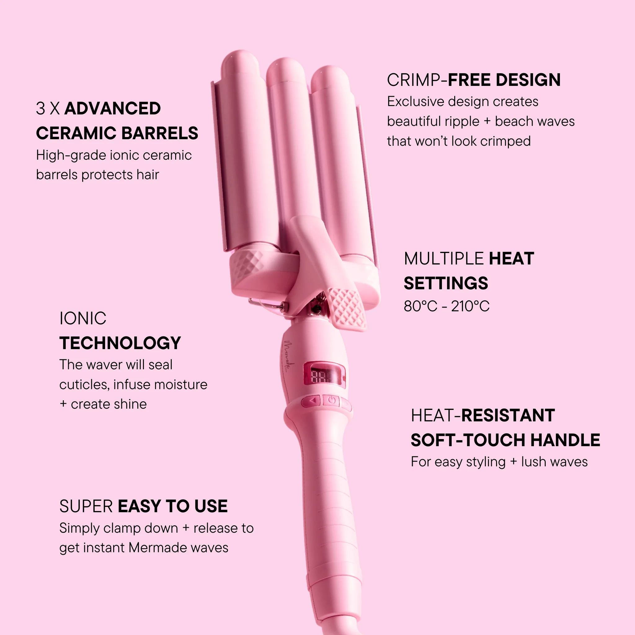 1" Mini Pro Waver - Pink - Image 10